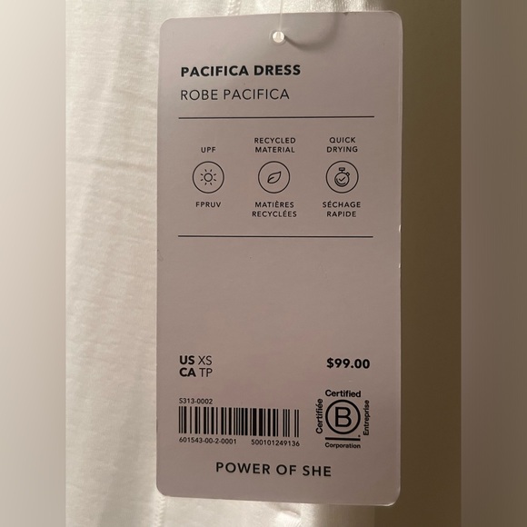 ATHLETA | PACIFICA DRESS XS WHITE - Picture 4 of 10